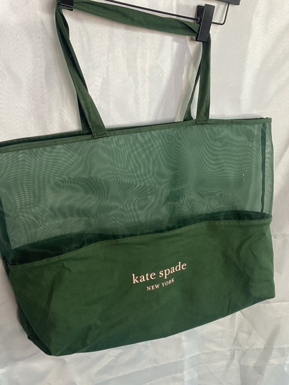 kate spade New York Dark Green Mesh Tote Bag